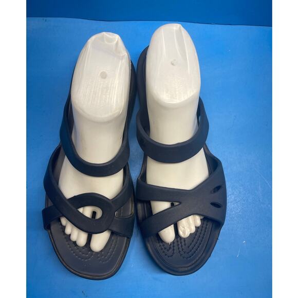 Crocs Women’s Iconic Spa Pool Slides Comfort Sandals Strappy Slip On Blue 10 - Picture 6 of 10